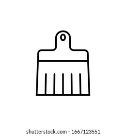 Brush linear illustration. Vector isolated icon in flat style