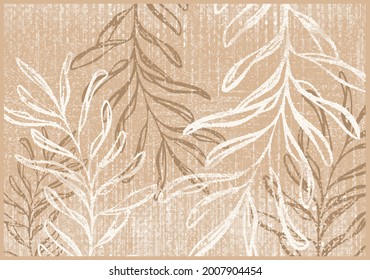 Brush linen textures  big doodle leaf  silhouette Illustration for Surface , Invitation , Notebook, Banner , Wrap Paper ,Textiles, Cover, Magazine, rug, carpet 

