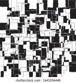Brush lines based digitally remastered, gray scale abstract pattern