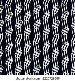 Brush lines seamless pattern. Freehand stripes print. Wavy linear background. Simple geometric motif. Curves image. Ethnic digital paper. Repeated waves textile print. Trendy ikat design. Vector work