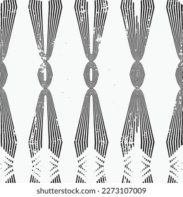 Brush lines seamless pattern. Freehand repeated stripes print. Hand drawn linear background. Simple geometric motif. Ethnic digital paper. Striped textile print. Trendy web design. Vector artwork.