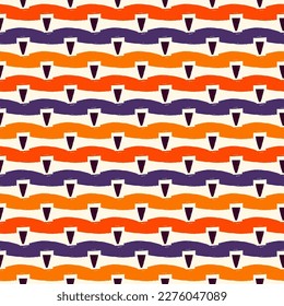 Pinselstriche nahtloses Muster. Nachdrucke von frischen und wiederholten Streifen. Wavy linearer Hintergrund. Einfaches geometrisches Motiv. Biegt Bild um. Ethnisches Digitalpapier. Textildruck. Trendy Web Design. Vektorgrafik