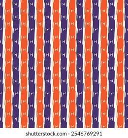 Brush lines seamless pattern. Freehand repeated stripes print. Hand drawn linear background. Simple geometric motif. Ethnic digital paper. Striped textile print. Trendy web design. Vector artwork.