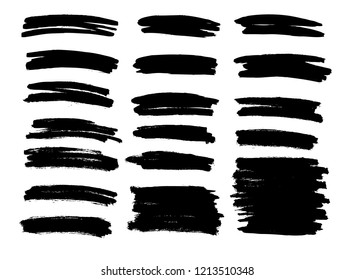 Brush lines set. Vector illustration
