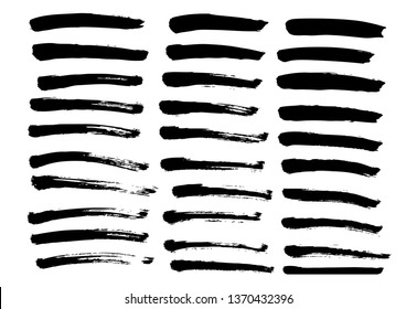 Brush lines set. Vector illustration
