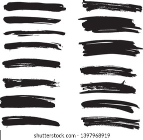 Brush lines set. Vector illustration