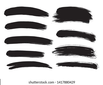 Brush Lines Set. Vector Illustration