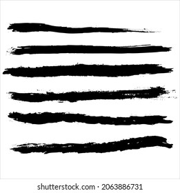 Brush lines set. Vector illustration