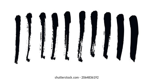 Brush lines set. Vector illustration