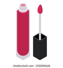 Brush lipstick icon. Isometric of brush lipstick vector icon for web design isolated on white background