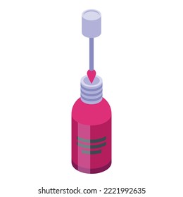 Brush lipstick icon isometric vector. Parlor salon. Hair spa