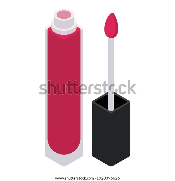Brush lipstick icon.
Isometric of brush lipstick vector icon for web design isolated on
white background