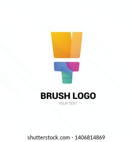 Brush logo colorful design template
