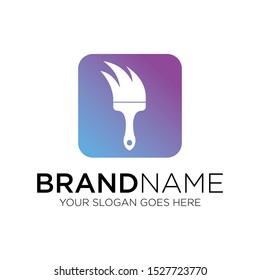Brush logo colorfull vector art