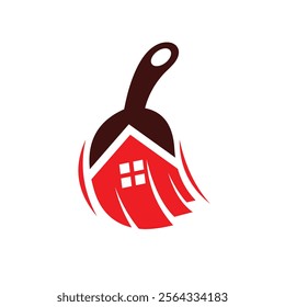 brush logo with house shape