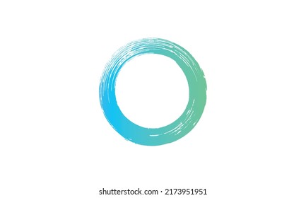 Brush Logo. Letter O gradient brush circle vector