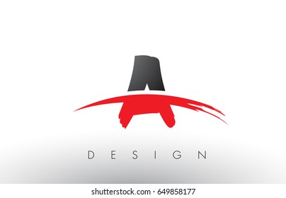 A Brush Logo Letters Design with Red and Black Colors and Brush Letter Concept.