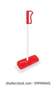 Brush with long handle sweep the floor isolated on white background art abstract creative modern illustration vector design element