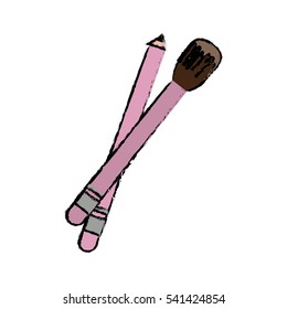 brush makeup icon image vector illustration design 