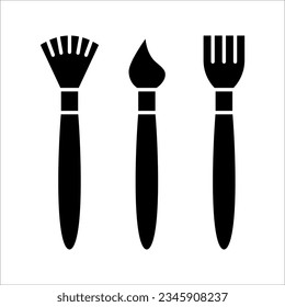 Pinsel, Make-up-Symbol. Einfache Linie, Umriss-Vektorgrafik-Make-up-Symbole für Website oder mobile Anwendungen, Vektorgrafik auf weißem Hintergrund