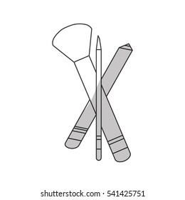 brush makeup related icon image vector illustration design 