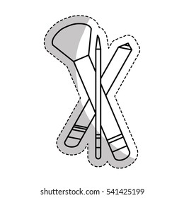 brush makeup related sticker icon image vector illustration design 