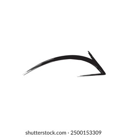 Brush, marker drawn bold arrows set. Collection of hand drawn doodle thick arrows in different directions.