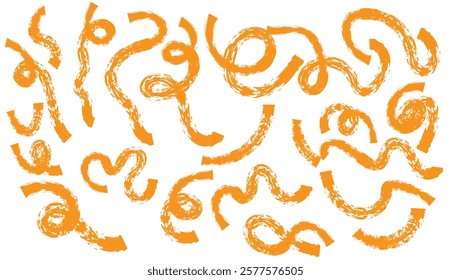 Brush, marker drawn bold doodle lines seamless pattern. Abstract modern geometric curved wavy ornament background.