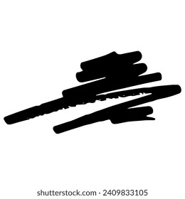 Brush marks in ink style, Hand drawn brush paint or brush stroke