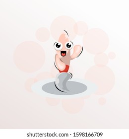 brush mascot expressions design vector