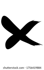 Brush material: Vector illustration of cross mark
Black brush strokes