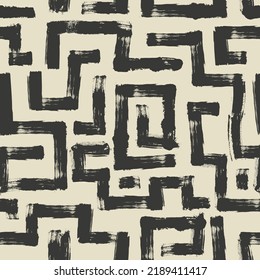 brush maze textile seamless pattern