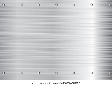 Brush metal with rivets. vector illustration