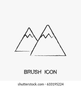 Brush mountains icon illustration vector symbol