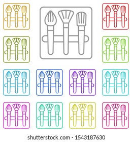 Brush multi color icon. Simple thin line, outline vector of beauty icons for ui and ux, website or mobile application