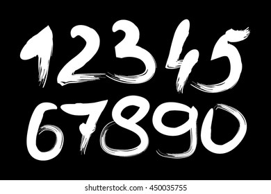 brush numbers. Vector