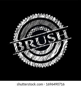 Brush on chalkboard. Vector Illustration. Detailed.