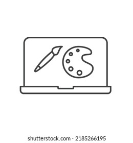 Brush on computer icons  symbol vector elements for infographic web
