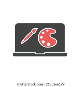 Pincel sobre iconos de la computadora símbolos elementos vectores para la web infográfica