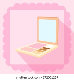 brush on and eyeshadow flat icon on pink background