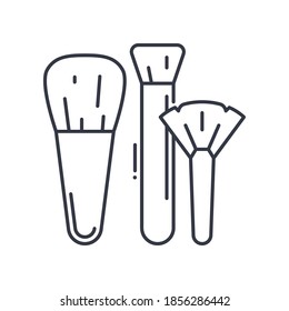 Pincel sobre icono, ilustración lineal aislada, vector de línea delgada, signo de diseño web, símbolo de concepto de contorno con trazo editable sobre fondo blanco.