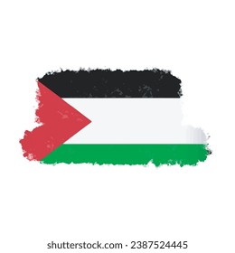 brush on palestine flag isolat5ed on white background