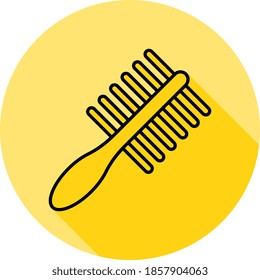 icono de contorno de brocha en forma de sombra larga