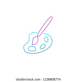 brush paint art logo / web template using line art vector illustration