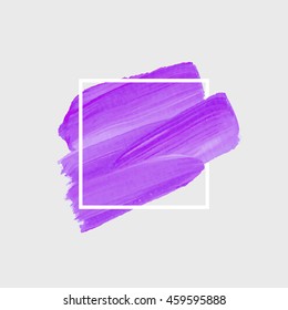 Brush paint background art abstract texture design acrylic stroke poster over square frame illustration vector. Perfect design for headline, logo and sale banner. 