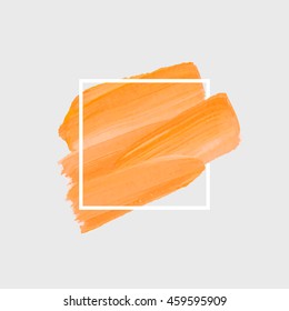 Brush paint background art abstract texture design acrylic stroke poster over square frame illustration vector. Perfect design for headline, logo and sale banner. 