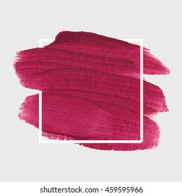 Brush paint background art abstract texture design acrylic stroke poster over square frame illustration vector. Perfect design for headline, logo and sale banner. 
