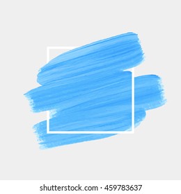 Brush paint background art abstract texture design acrylic stroke poster over square frame illustration vector. Perfect design for headline, logo and sale banner. 