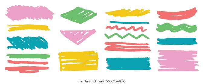 Brush paint background frame rectangle box. Brush paint text box shapes. Vector hand drawn banner set for design graphic element. . Vector illustration