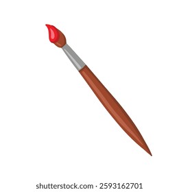 Brush with paint for drawing, hand drawn vector illustration